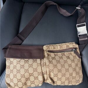 Gucci Beige and Brown Belt Bag